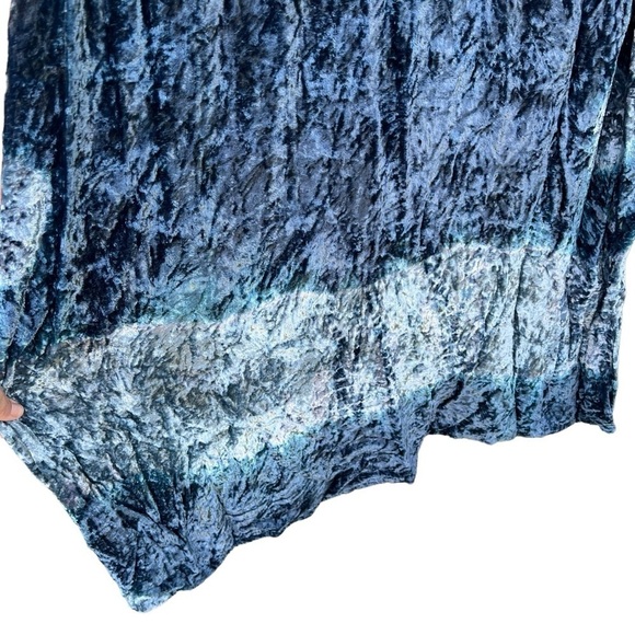 VTG 90s Y2K Papillon Los Angeles Crushed Velvet Embroidered Midi Dress Boho Med - Picture 8 of 12